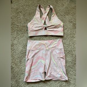 Fabletics Bra and Biker Short Set